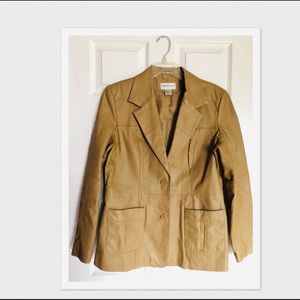 Leather Jacket - Tan.     Brand is Newport News